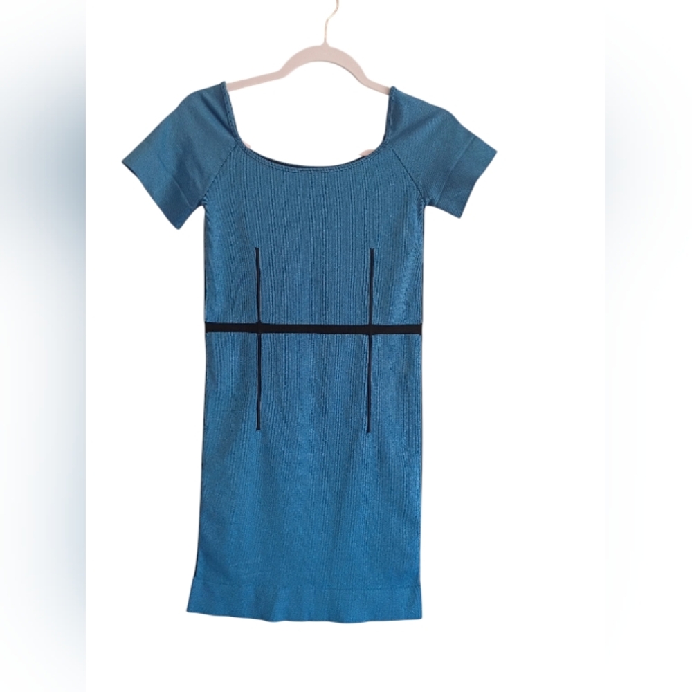 Arden B Blue Form Fitted Mini Dress Ribbed SZ XSS NWT - Picture 2 of 5